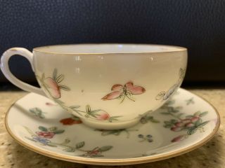 Chinese Famille Rose Egg Shell Porcelain Cup And Saucer 2