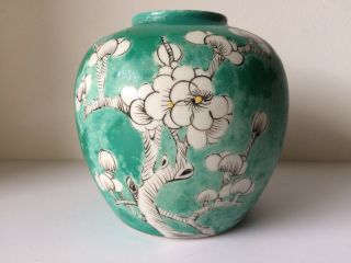 Antique Chinese Porcelain Blossom Prunes Design Signed Ginger Jar 3