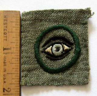 Rare Vintage 1928 - 1933 Girl Scout Observer Badge Grey Square Open Eye Patch