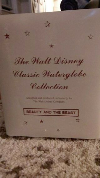 Rare The Walt Disney Classic Waterglobe Beauty and the Beast Musical Snow Globe 2