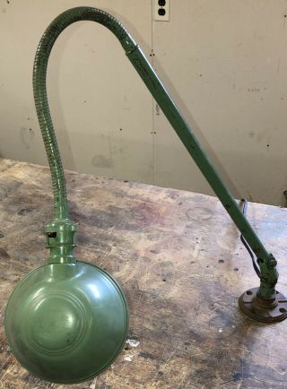 Vintage Ajusco - Loc Industrial Work Bench Light Lamp Gooseneck Flexible Jointed
