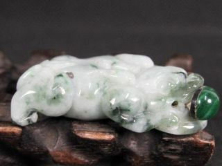 Chinese " Pi Xiu " Carved Natural A Jadeite Jade Snuff Bottle