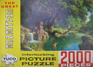 Vintage Tuco 2000pc Jigsaw Puzzle Old Swimming Hole Paul Detlefsen Complete