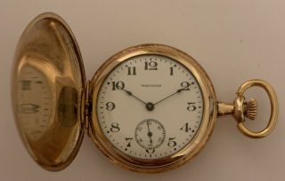Vintage Waltham Pocket Watch 0 Size Diamond Hunter Case Serviced