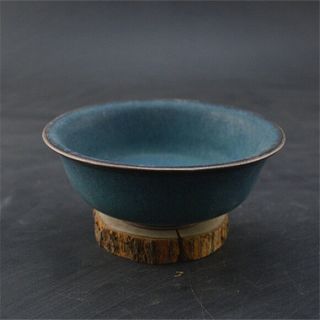 Chinese Old Jun Kiln Sky Blue Glaze Purple Red Spot Pattern Porcelain Bowl
