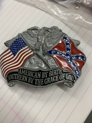 American By Birth Southern By The Grace Of God " Csa " Buckle Us/confederate