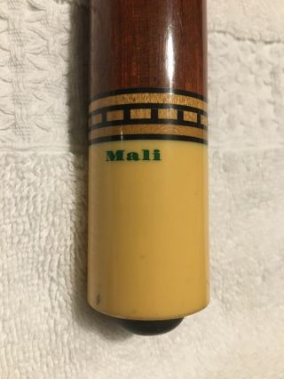 Vintage Mali Pool Billiards Cue Stick 19 - 20 Oz Green Letters And Vinyl Case.