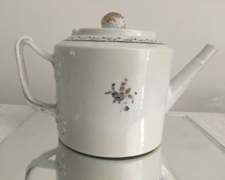 Antique Chinese Export Teapot With Chips Twisted Handle 1790 - 1810