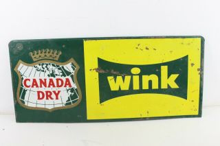 Vintage Advertising Wink Canada Dry Soda Store Rack Tin Sign Pop Advertising