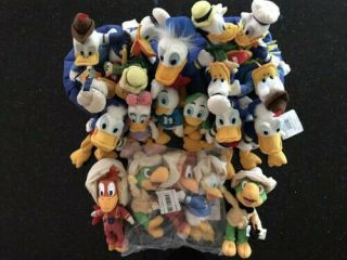 12 Piece Disney Bean Bag Plush Donald,  Daisy,  Nephews And Cabelleros