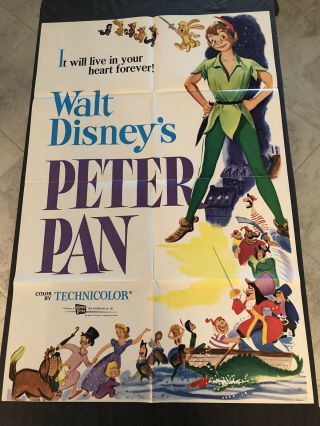 Walt Disney ' s Peter Pan One Sheet Movie Poster R76/115 2
