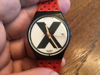 Vtg 1987 Swatch Watch X - Rated AG1987 Not Parts Repair 2
