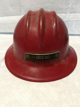 Vintage E.  D.  Bullard Co.  Hard Boiled Red Plastic Hard Hat Sf Usa