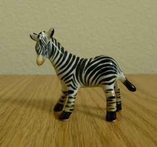 Vintage Hand - Painted Porcelain Ceramic Zebra Figurine