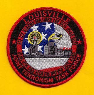 C37 Gman Fbi Louisville Kentucky Jttf Terrorism Atf Federal Police Patch Red