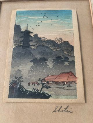 Framed Japanese Woodblock Print Pencil Signed Takahashi Shotei Estate Find