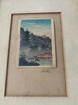 Framed Japanese Woodblock Print Pencil Signed Takahashi Shotei Estate Find 3