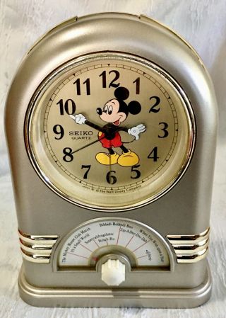 Seiko Quartz Mickey Mouse Musical Alarm Clock Jukebox Plays 7 Disney Tunes 2