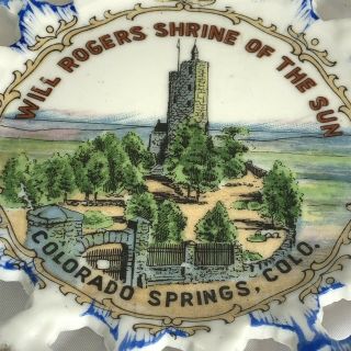 Will Rogers Shrine Of The Sun Small Plate Riticulated Souvenir Colorado Springs 2