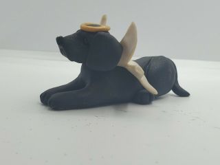 Black Lab Angel Miniature Figurine Pet Memorial Labrador Retriever Hand Made