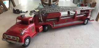 Vintage Tfd Tonka No.  5 Aerial Ladder Fire Truck W/ladder