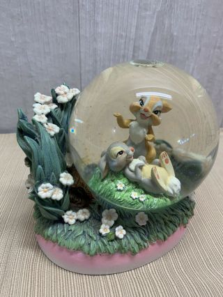 Bambi Miss Bunny & Thumper Disney Store Snow Globe 2005 (rare) Vintage