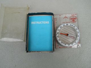 Vintage Silva System Boy Scouts Of America Compass W/ Instructions & Box & Cover 2