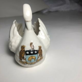W British Made Miniature Pro Rege Et Lege Leeds Swan Figure