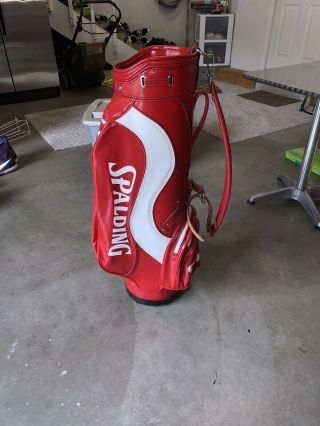 Vintage Spalding Golf Bag With Leather Shoulder Strap.  8 " Diameter