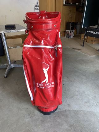 Vintage Spalding Golf Bag with Leather Shoulder Strap.  8 