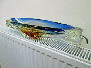 Large Vintage Murano Freeform Art Glass Centre piece Dish Bowl 4.  9kg Weight 2
