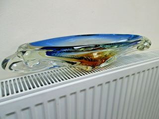 Large Vintage Murano Freeform Art Glass Centre piece Dish Bowl 4.  9kg Weight 3