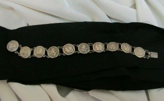 Vintage/antique/chinese/china/oriental Sterling Silver Symbol Character Bracelet