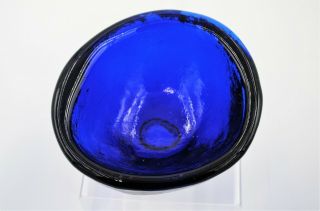 Vintage Blenko Hand Blown Glass MCM Bowl - 5517 - Persian Blue 3