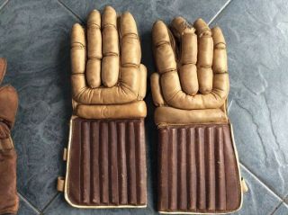 Vintage Ice Hockey Gloves Spalding Wembley Leather
