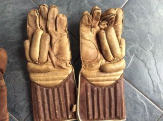 Vintage Ice Hockey Gloves Spalding Wembley Leather 2