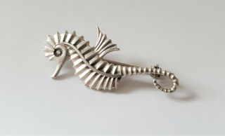 Vintage Sterling Silver Seahorse Brooch Pin By Geoffrey Bellamy