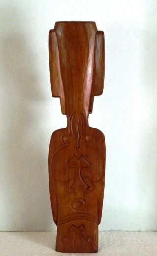 Vintage Carved Easter Island Moai Statue Figure Wood Rapa Nui 22 - 1/2 