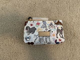 Disney Sketch Dogs Dooney & Bourke Cosmetic Bag Case Pluto Dug Stitch Castle Nwt