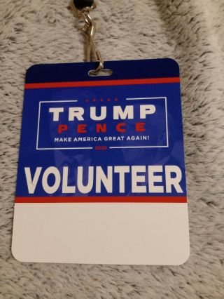 Donald Trump 2020 Official Campaign Volunteer Event Lanyard Blank Name