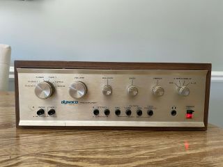 Vintage Dynaco Pat - 5 Solid State Stereo Preamp In Wood Cabinet