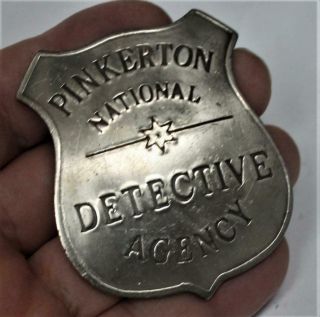 Reproduced 1868 Old Time Pinkerton National Detective Agency Badge Shield Style