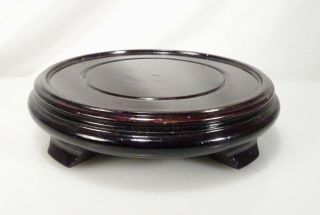 Chinese 6.  5 " Round Carved Wood Vase/bowl Base Display Stand - 58650
