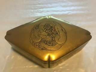 Antique Chinese Temple Lacquer Box Solid Gold Leaf Leopard Serpent