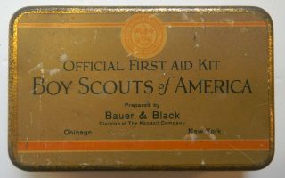 Vintage Boy Scout Bsa - Early Bauer & Black First Aid Kit - Empty