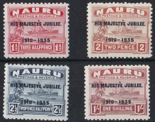 Auct419) Nauru 1935 Kgv Silver Jubilee,  1½d,  2d,  2½d & 1/ - Set Of 4,  Muh
