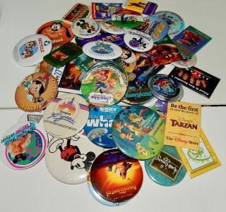 Over 2 Pounds Of Disney Metal Buttons - Movie Promos,  Cast Exclusives,  And More