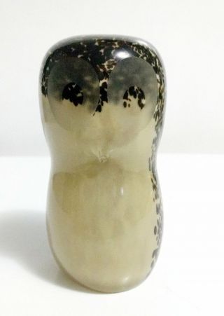 Wedgwood England Art Glass Speckled Mod Owl Paperweight Rsw140 R Stennet - Wilson
