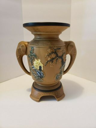 Vintage Japanese Matte Mustard Yellow Art Pottery Vase