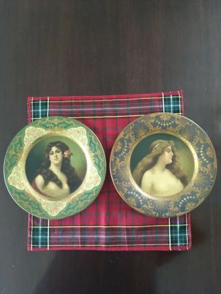 Vintage Set Of Two 1905 Anheuser Busch Malt Nutrine 10inch Portrait Plates/trays